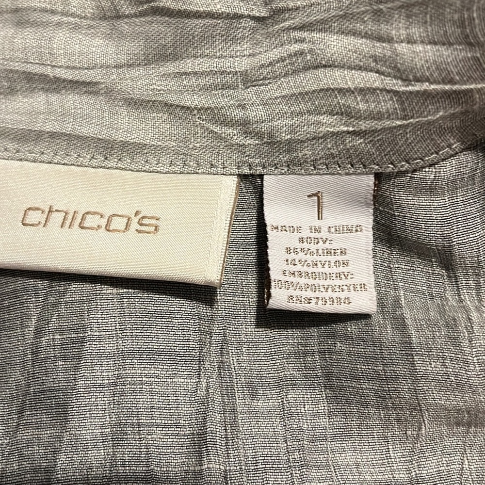 Chicos Grey Lightweight Jacket. Size 1 - image 2